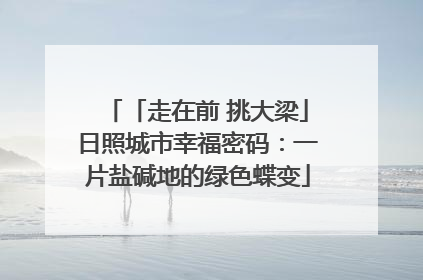 「走在前 挑大梁」日照城市幸福密码：一片盐碱地的绿色蝶变