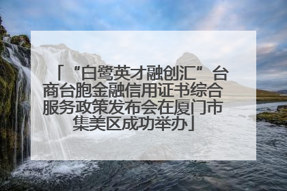 “白鹭英才融创汇”台商台胞金融信用证书综合服务政策发布会在厦门市集美区成功举办