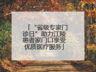 “省级专家门诊日”助力江陵患者家门口享受优质医疗服务