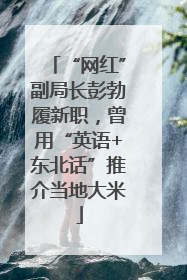 “网红”副局长彭勃履新职，曾用“英语+东北话”推介当地大米