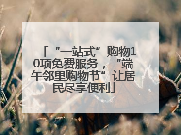 “一站式”购物10项免费服务，“端午邻里购物节”让居民尽享便利