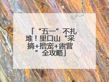 “五一”不扎堆！里口山“采摘+撸宠+露营”全攻略