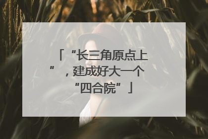 “长三角原点上”，建成好大一个“四合院”