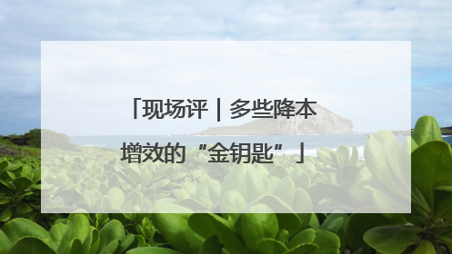 现场评｜多些降本增效的“金钥匙”