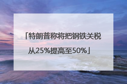 特朗普称将把钢铁关税从25%提高至50%