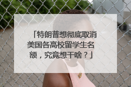 特朗普想彻底取消美国各高校留学生名额，究竟想干啥？