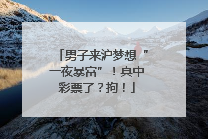 男子来沪梦想“一夜暴富”！真中彩票了？拘！