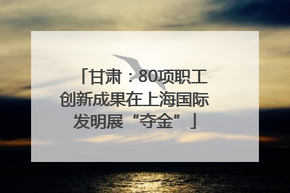 甘肃：80项职工创新成果在上海国际发明展“夺金”
