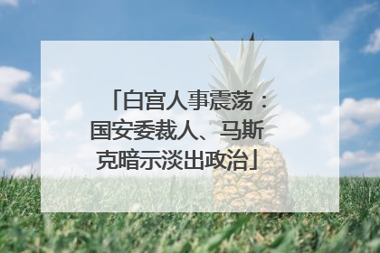白宫人事震荡：国安委裁人、马斯克暗示淡出政治