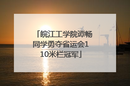 皖江工学院谭畅同学勇夺省运会110米栏冠军