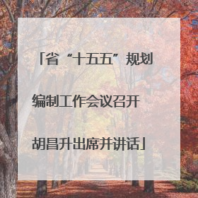 省“十五五”规划编制工作会议召开 胡昌升出席并讲话