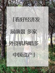 看好经济发展前景 多家外资机构唱多中国资产