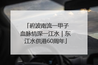 碧波南流一甲子 血脉情深一江水｜东江水供港60周年