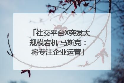 社交平台X突发大规模宕机 马斯克：将专注企业运营