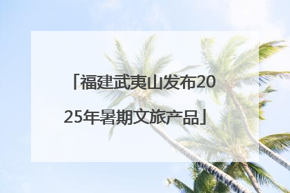 福建武夷山发布2025年暑期文旅产品