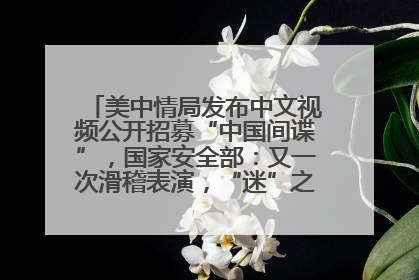 美中情局发布中文视频公开招募“中国间谍”，国家安全部：又一次滑稽表演，“迷”之操作沦为国际笑柄