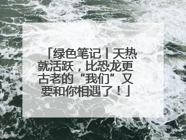 绿色笔记丨天热就活跃，比恐龙更古老的“我们”又要和你相遇了！