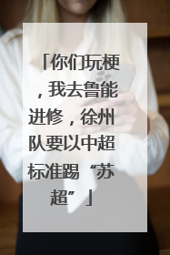 你们玩梗，我去鲁能进修，徐州队要以中超标准踢“苏超”