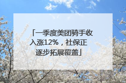 一季度美团骑手收入涨12%，社保正逐步拓展覆盖