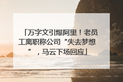 万字文引爆阿里！老员工离职称公司“失去梦想”，马云下场回应