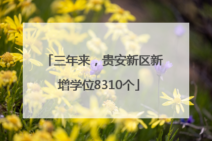 三年来，贵安新区新增学位8310个