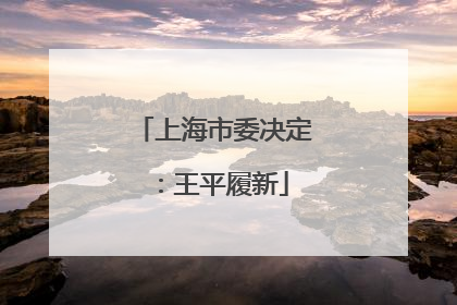 上海市委决定：王平履新