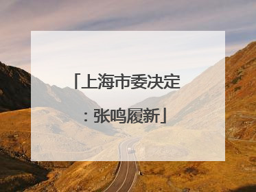 上海市委决定：张鸣履新