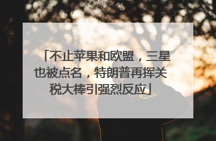不止苹果和欧盟，三星也被点名，特朗普再挥关税大棒引强烈反应