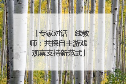 专家对话一线教师：共探自主游戏观察支持新范式
