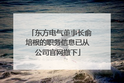 东方电气董事长俞培根的职务信息已从公司官网撤下