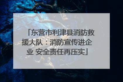 东营市利津县消防救援大队：消防宣传进企业 安全责任再压实