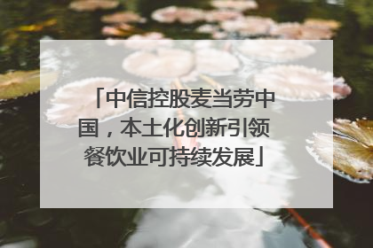 中信控股麦当劳中国，本土化创新引领餐饮业可持续发展