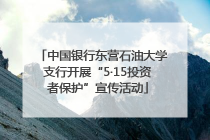 中国银行东营石油大学支行开展“5·15投资者保护”宣传活动