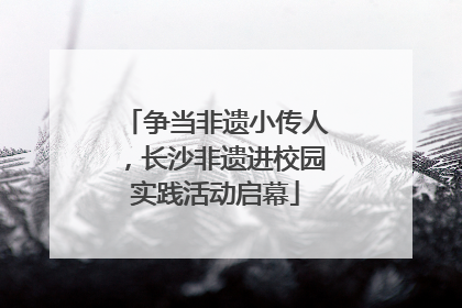 争当非遗小传人，长沙非遗进校园实践活动启幕