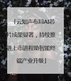 云知声布局AI芯片成果显著，持续推进上市进程助智能终端产业升级