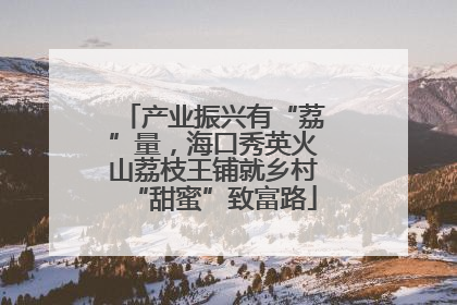 产业振兴有“荔”量，海口秀英火山荔枝王铺就乡村“甜蜜”致富路