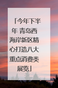今年下半年 青岛西海岸新区精心打造八大重点消费类展览