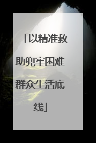 以精准救助兜牢困难群众生活底线