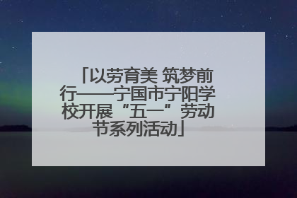 以劳育美 筑梦前行——宁国市宁阳学校开展“五一”劳动节系列活动