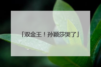 双金王！孙颖莎哭了