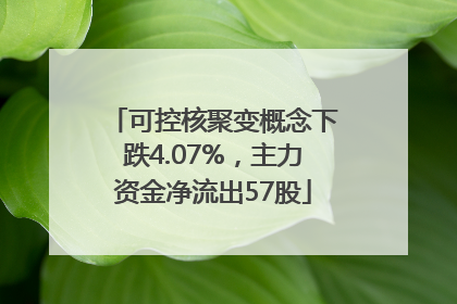 可控核聚变概念下跌4.07%，主力资金净流出57股