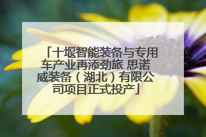 十堰智能装备与专用车产业再添劲旅 思诺威装备（湖北）有限公司项目正式投产