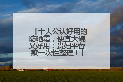 十大公认好用的防晒霜，便宜大碗又好用：贵妇平替款一次性整理！