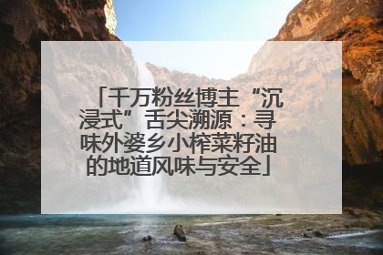 千万粉丝博主“沉浸式”舌尖溯源：寻味外婆乡小榨菜籽油的地道风味与安全