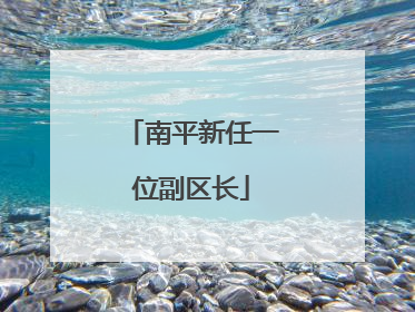 南平新任一位副区长