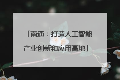 南通：打造人工智能产业创新和应用高地