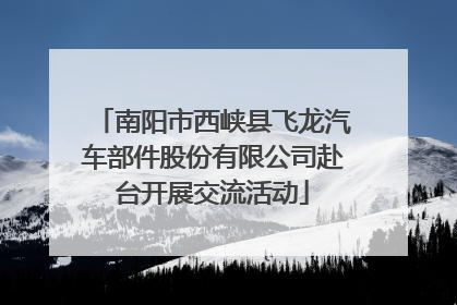 南阳市西峡县飞龙汽车部件股份有限公司赴台开展交流活动