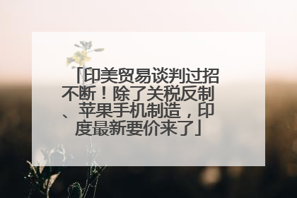 印美贸易谈判过招不断！除了关税反制、苹果手机制造，印度最新要价来了