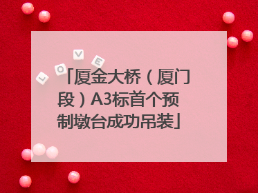 厦金大桥（厦门段）A3标首个预制墩台成功吊装