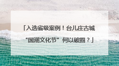入选省级案例！台儿庄古城“国潮文化节”何以破圈？